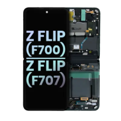 Дисплейний модуль (OLED) внутрішній з рамкою для Samsung Galaxy Z Flip 4G (F700) (Service Pack) (Mirror Black)