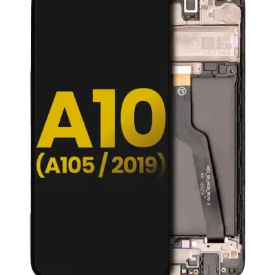 Дисплейний модуль (LCD) з рамкою для Samsung Galaxy A10 (A105 / 2019) (International Dual Sim Version) (Refurbished) (чорний)