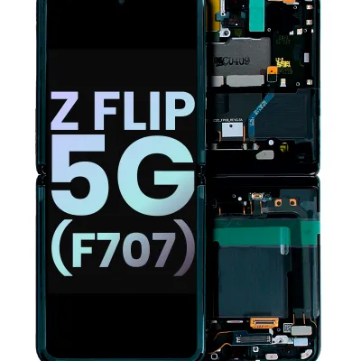Дисплейний модуль (OLED) внутрішній з рамкою для Samsung Galaxy Z Flip 5G (F707) (Service Pack) (Mystic Gray)