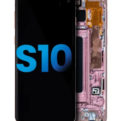 Дисплейний модуль LCD з рамкою (без датчика відбитків) для Samsung Galaxy S10 (Aftermarket Plus: TFT) (Flamingo Pink)