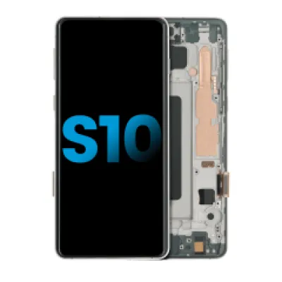 Дисплейний модуль LCD з рамкою (без датчика відбитків) для Samsung Galaxy S10 (Aftermarket Plus: TFT) (Prism Black)