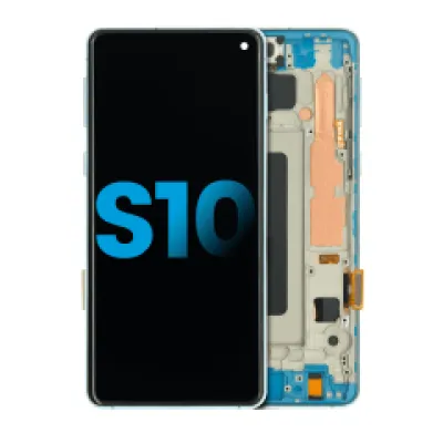 Дисплейний модуль LCD з рамкою (без датчика відбитків) для Samsung Galaxy S10 (Aftermarket Plus: TFT) (Prism Blue)