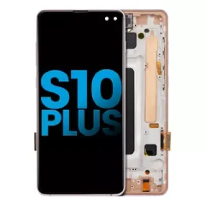 Дисплейний модуль LCD з рамкою (без датчика відбитків) для Samsung Galaxy S10 Plus (Aftermarket Plus: TFT) (Flamingo Pink)