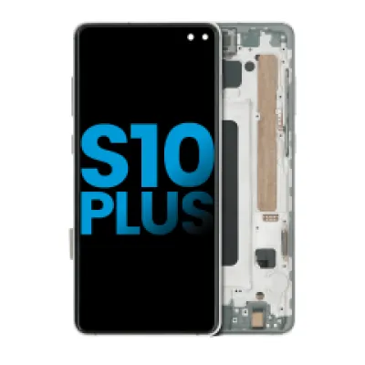 Дисплейний модуль LCD з рамкою (без датчика відбитків) для Samsung Galaxy S10 Plus (Aftermarket Plus: TFT) (Prism / Ceramic Black)