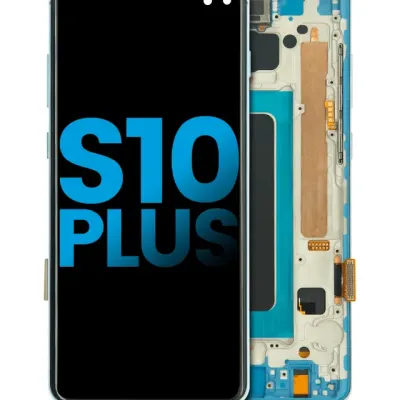 Дисплейний модуль LCD з рамкою (без датчика відбитків) для Samsung Galaxy S10 Plus (Aftermarket Plus: TFT) (Prism Blue)
