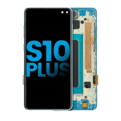 Дисплейний модуль LCD з рамкою (без датчика відбитків) для Samsung Galaxy S10 Plus (Aftermarket Plus: TFT) (Prism Blue)