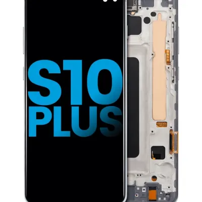 Дисплейний модуль LCD з рамкою (без датчика відбитків) для Samsung Galaxy S10 Plus (Aftermarket Plus: TFT) (Prism Green)