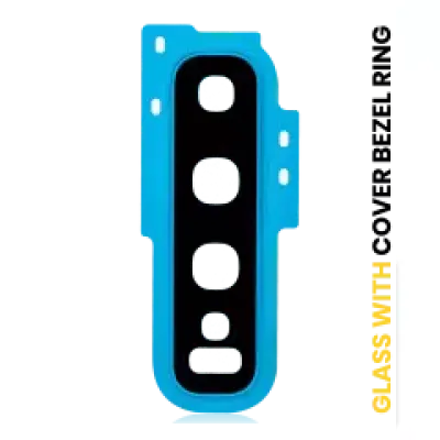 Скло камери з рамкою для Samsung Galaxy S10 (Prism Blue)