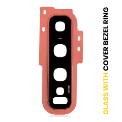 Скло камери з рамкою для Samsung Galaxy S10 (Flamingo Pink)