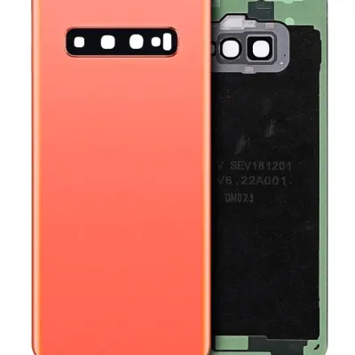 Задня кришка зі склом камери для Samsung Galaxy S10 (No Logo) (Aftermarket Plus) (Flamingo Pink)