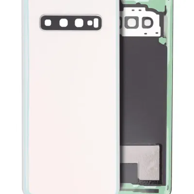 Задня кришка зі склом камери для Samsung Galaxy S10 (No Logo) (Aftermarket Plus) (Prism White)