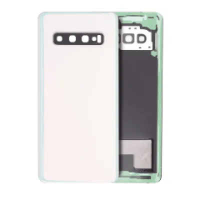 Задня кришка зі склом камери для Samsung Galaxy S10 (No Logo) (Aftermarket Plus) (Prism White)