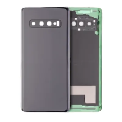 Задня кришка зі склом камери для Samsung Galaxy S10 (No Logo) (Aftermarket Plus) (Prism Black)