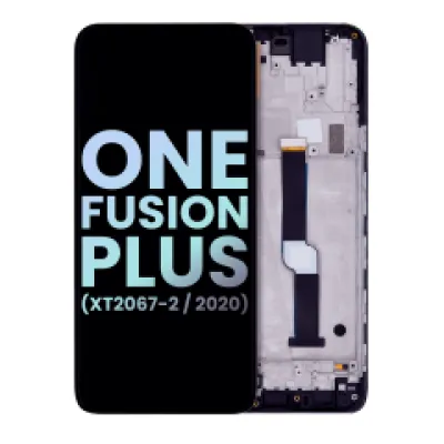 Дисплейний модуль LCD з рамкою для Motorola One Fusion Plus (XT2067 / 2020) (Genuine OEM) (синій)