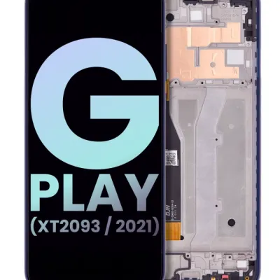 LCD Assembly With Frame For Motorola Moto G Play (XT2093 / 2021) (Genuine OEM) (Misty Blue)