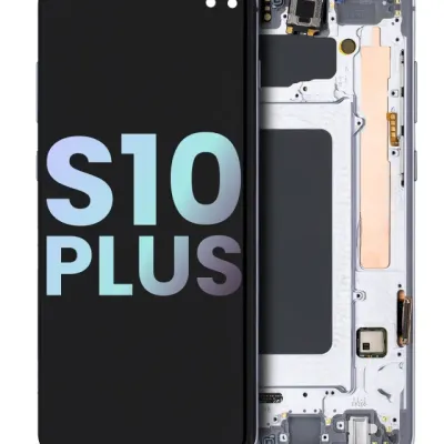 Дисплейний модуль (OLED) з рамкою для Samsung Galaxy S10 Plus (Service Pack) (Prism White)