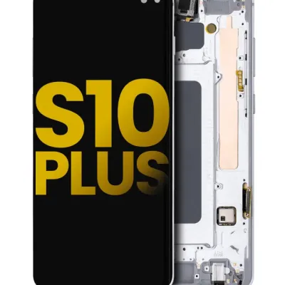 Дисплейний модуль (OLED) з рамкою для Samsung Galaxy S10 Plus (Refurbished) (Prism White)