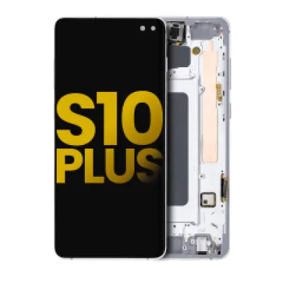 Дисплейний модуль (OLED) з рамкою для Samsung Galaxy S10 Plus (Refurbished) (Prism White)