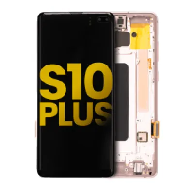 Дисплейний модуль (OLED) з рамкою для Samsung Galaxy S10 Plus (Refurbished) (Flamingo Pink)