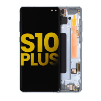 Дисплейний модуль (OLED) з рамкою для Samsung Galaxy S10 Plus (Refurbished) (Prism Blue)