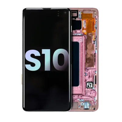 Дисплейний модуль (OLED) з рамкою для Samsung Galaxy S10 (Service Pack) (Flamingo Pink)
