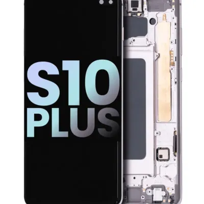 OLED Assembly With Frame For Samsung Galaxy S10 Plus (Service Pack) (Ceramic White)