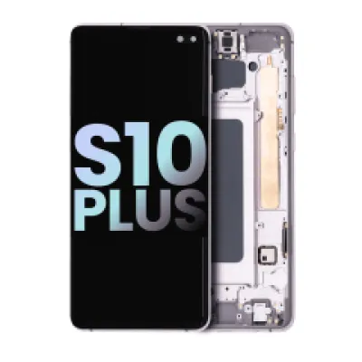 Дисплейний модуль (OLED) з рамкою для Samsung Galaxy S10 Plus (Service Pack) (Ceramic White)