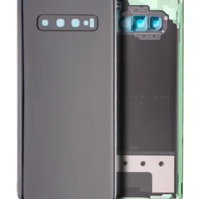 Задне скло з скло камери для Samsung Galaxy S10 Plus (без логотипу) (Aftermarket Plus) (Prism Black)