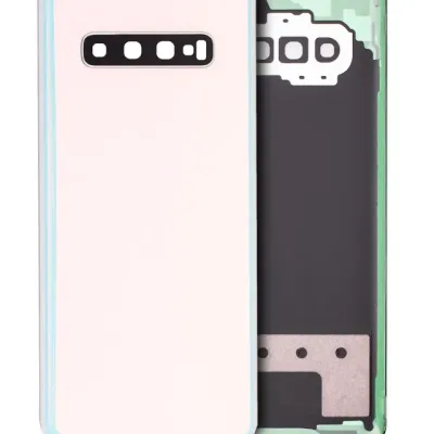 Задне скло з скло камери для Samsung Galaxy S10 Plus (без логотипу) (Aftermarket Plus) (Prism White)