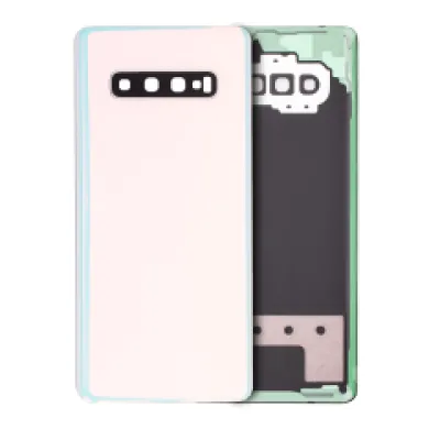 Задне скло з скло камери для Samsung Galaxy S10 Plus (без логотипу) (Aftermarket Plus) (Prism White)