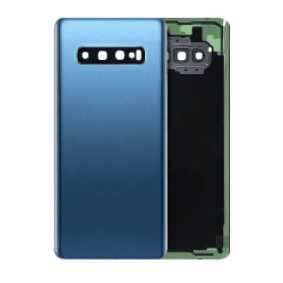 Задне скло з скло камери для Samsung Galaxy S10 Plus (без логотипу) (Aftermarket Plus) (Prism Blue)