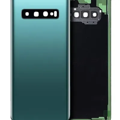 Задне скло з скло камери для Samsung Galaxy S10 Plus (без логотипу) (Aftermarket Plus) (Prism Green)