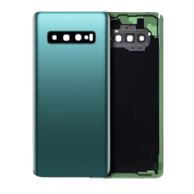 Задне скло з скло камери для Samsung Galaxy S10 Plus (без логотипу) (Aftermarket Plus) (Prism Green)