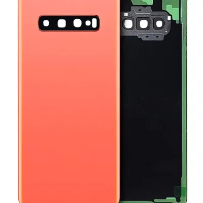 Задне скло з скло камери для Samsung Galaxy S10 Plus (без логотипу) (Aftermarket Plus) (Flamingo Pink)