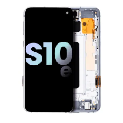 Дисплейний модуль (OLED) з рамкою для Samsung Galaxy S10E (Service Pack) (Prism White)
