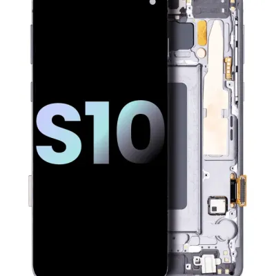 Дисплейний модуль (OLED) з рамкою для Samsung Galaxy S10 (Service Pack) (Prism / Ceramic Black)
