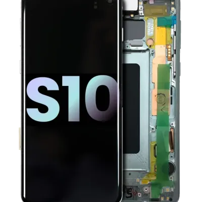 Дисплейний модуль (OLED) з рамкою для Samsung Galaxy S10 (Service Pack) (Prism Green)