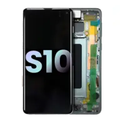 Дисплейний модуль (OLED) з рамкою для Samsung Galaxy S10 (Service Pack) (Prism Green)