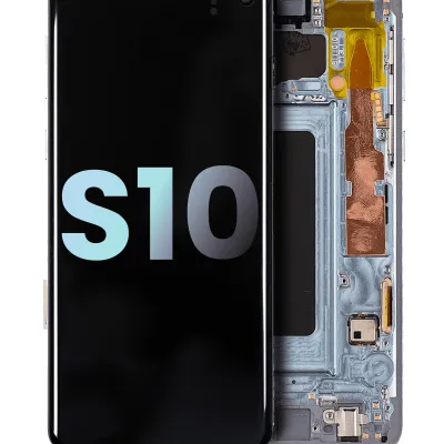Дисплейний модуль (OLED) з рамкою для Samsung Galaxy S10 (Service Pack) (Prism Blue)