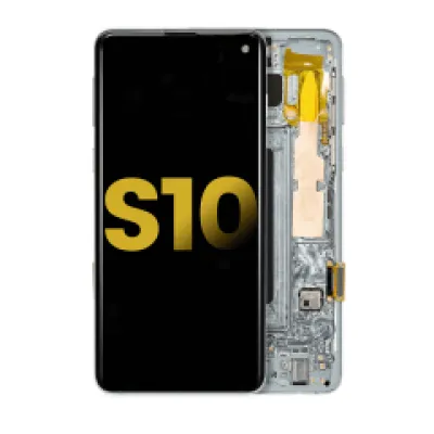 Дисплейний модуль (OLED) з рамкою для Samsung Galaxy S10 (Refurbished) (Prism Green)