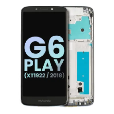 Дисплейний модуль LCD з рамкою для Motorola Moto G6 Play (XT1922 / 2018) (Genuine OEM) (сірий)