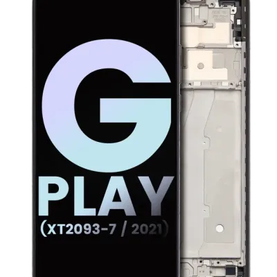 LCD Assembly With Frame For Motorola Moto G Play (XT2093-7 / 2021) (Genuine OEM) (Flash Gray)
