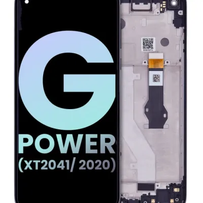 LCD Assembly With Frame For Motorola Moto G Power (XT2041/ 2020) (Genuine OEM) (Smoke Black)