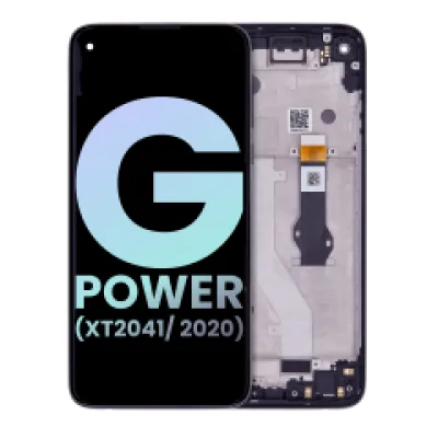 Дисплейний модуль LCD з рамкою для Motorola Moto G Power (XT2041 / 2020) (Genuine OEM) (Smoke Black)