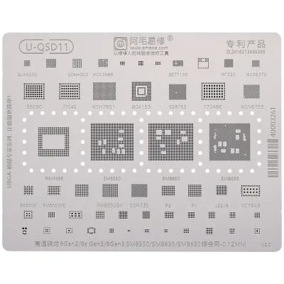 Трафарет BGA перепаювання U-QSD11 для Samsung Galaxy S23 (SM6450 / SM8550 / SM8650)