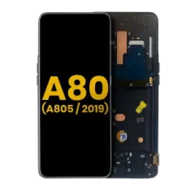 Дисплейний модуль (OLED) з рамкою для Samsung Galaxy A80 (A805 / 2019) (Refurbished) (Phantom Black)