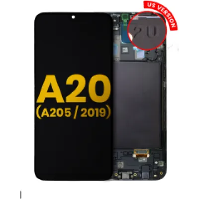 Дисплейний модуль (OLED) з рамкою для Samsung Galaxy A20 (A205 / 2019) (US Version) (Refurbished) (All Colors)