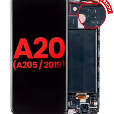 Дисплейний модуль (OLED) з рамкою для Samsung Galaxy A20 (A205 / 2019) (F Version) (Aftermarket Plus) (All Colors)