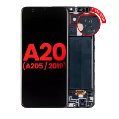 Дисплейний модуль (OLED) з рамкою для Samsung Galaxy A20 (A205 / 2019) (F Version) (Aftermarket Plus) (All Colors)