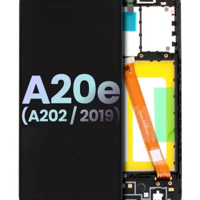 Дисплейний модуль (LCD) з рамкою для Samsung Galaxy A20e (A202 / 2019) (Service Pack) (всі кольори)